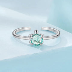 Bague Ajustable Tortue de Mer en Argent 925