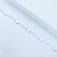 Bracelet Maillons Cœur en Argent 925