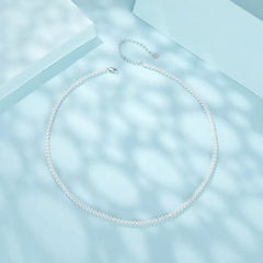 Collier en Nacre Blanche et Argent 925