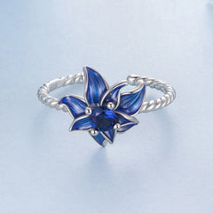 Bague Lotus Bleu en Argent 925