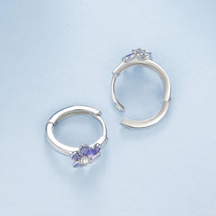 Créoles Fleur d'Iris en Argent 925