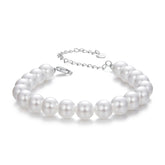 Bracelet Perles de Coquillage 8mm en Argent 925