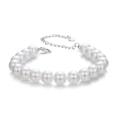 Bracelet Perles de Coquillage 8mm en Argent 925
