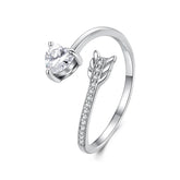 Bague Ajustable Flèche et Cœur en Argent 925