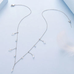 Collier Pendentif Zircon Dansant en Argent 925