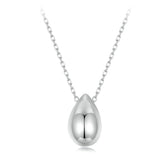 Collier Pendentif Goutte Métallique en Argent 925