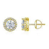 Boucles d'Oreilles Puces Moissanite 1ct en Argent 925 avec Certificats
