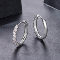 Créoles Rondes Moissanite de Mariage en Argent 925