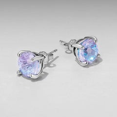 Boucles d'Oreilles Puces Pierre Feu d'Artifice en Argent 925