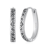 Créoles Motif Vintage en Argent 925