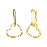 Créoles en U Pendentif Cœur Ajouré en Argent 925
