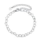 Bracelet à Breloque Cœur en Argent 925