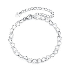Bracelet à Breloque Cœur en Argent 925