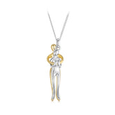 Collier de Couple Étreinte Amoureuse en Argent 925