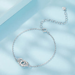 Bracelet Menottes Cœur en Argent 925