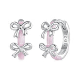 Créoles Nœud Rose en Argent 925