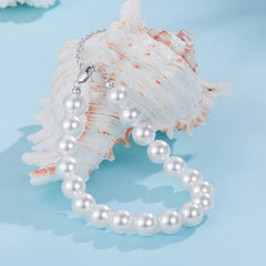 Bracelet Perles de Coquillage 8mm en Argent 925