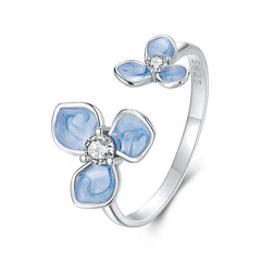 Bague Fleur Bleue en Argent 925