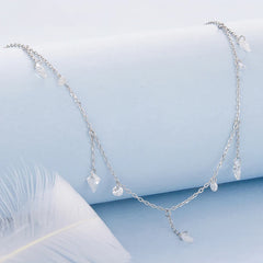 Collier Pendentif Zircon Dansant en Argent 925