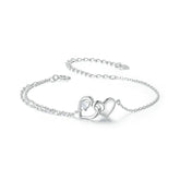 Bracelet Double Cœur en Argent 925
