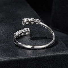 Bague Ajustable Moissanite Étincelante en Argent 925 avec Certificat
