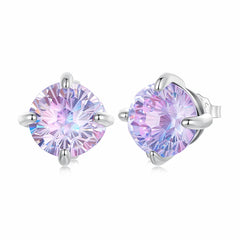 Boucles d'Oreilles Puces Pierre Feu d'Artifice en Argent 925