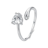 Bague Ajustable Cœur en Argent 925