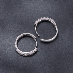 Créoles Rondes Moissanite de Mariage en Argent 925