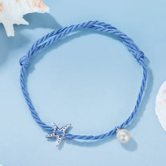 Bracelet Perles Coquillage et Étoile de Mer en Argent 925