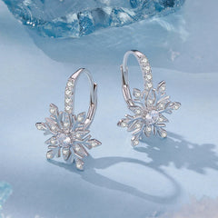 Créoles Fleur de Givre en Argent 925