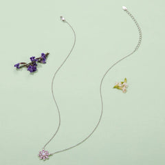 Collier Marguerite Rose en Argent 925