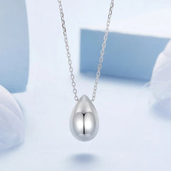 Collier Pendentif Goutte Métallique en Argent 925