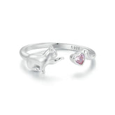 Bague Ajustable Chat en Argent 925