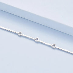 Bracelet Cœur Étincelant en Argent 925