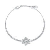 Bracelet Ajustable Fleur de Givre en Argent 925
