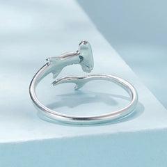 Bague Ajustable Requin-Marteau en Argent 925