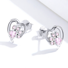 Boucles d'Oreilles Coeur avec Patte - Image 4