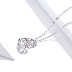 Collier Coeur en argent 925 plaqué or blanc ajustable avec zircons blancs - Photo 4