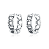 Boucles d’Oreilles Créoles Chaîne en argent 925 plaqué or blanc