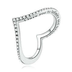 Bague Coeur Brillant en argent 925 plaqué or blanc avec zircons blancs - Photo 4