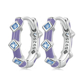 Boucles d'oreilles Créoles Violettes