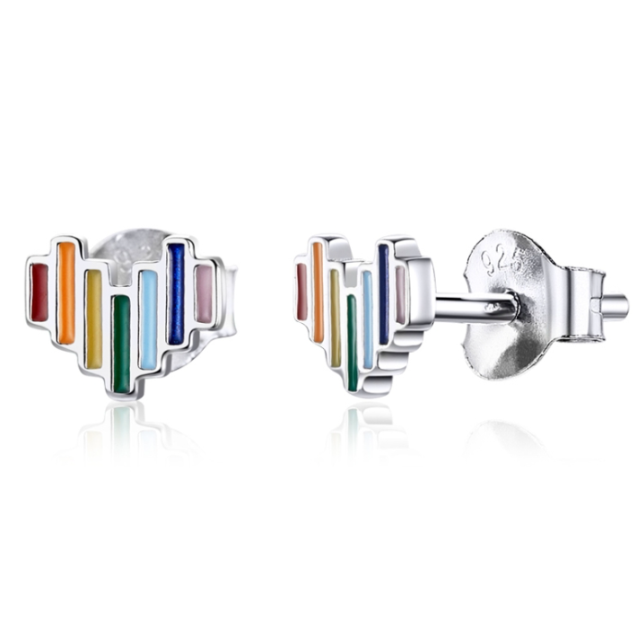 Boucles d'Oreilles Coeurs Colorés