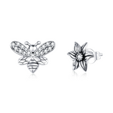 Boucles d'Oreilles Abeille et Fleur