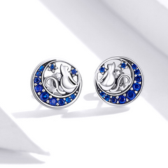 Boucles d'Oreilles Chat sur la Lune - Image 3