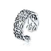 Bague Fleurs Anciennes en argent 925 plaqué or blanc ajustable