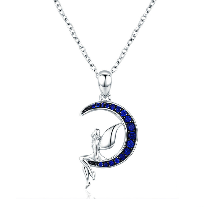 Collier Fée sur la Lune Argent
