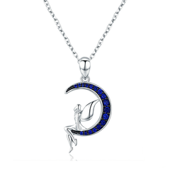 Collier Fée sur la Lune Argent