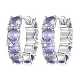 Boucles d'oreilles Créoles Violettes