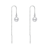 Chaînes D’oreilles Perles en argent 925 plaqué or blanc avec perles