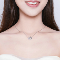 Collier Licorne Argent Sterling 925 plaqué or blanc avec zircons colorés - Photo 2